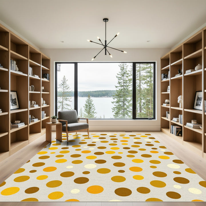 Golden Yellow Dot Area Rug