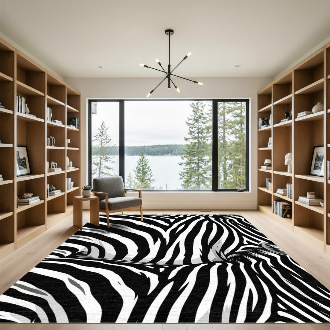 Monochromatic Zebra Stripes Rug