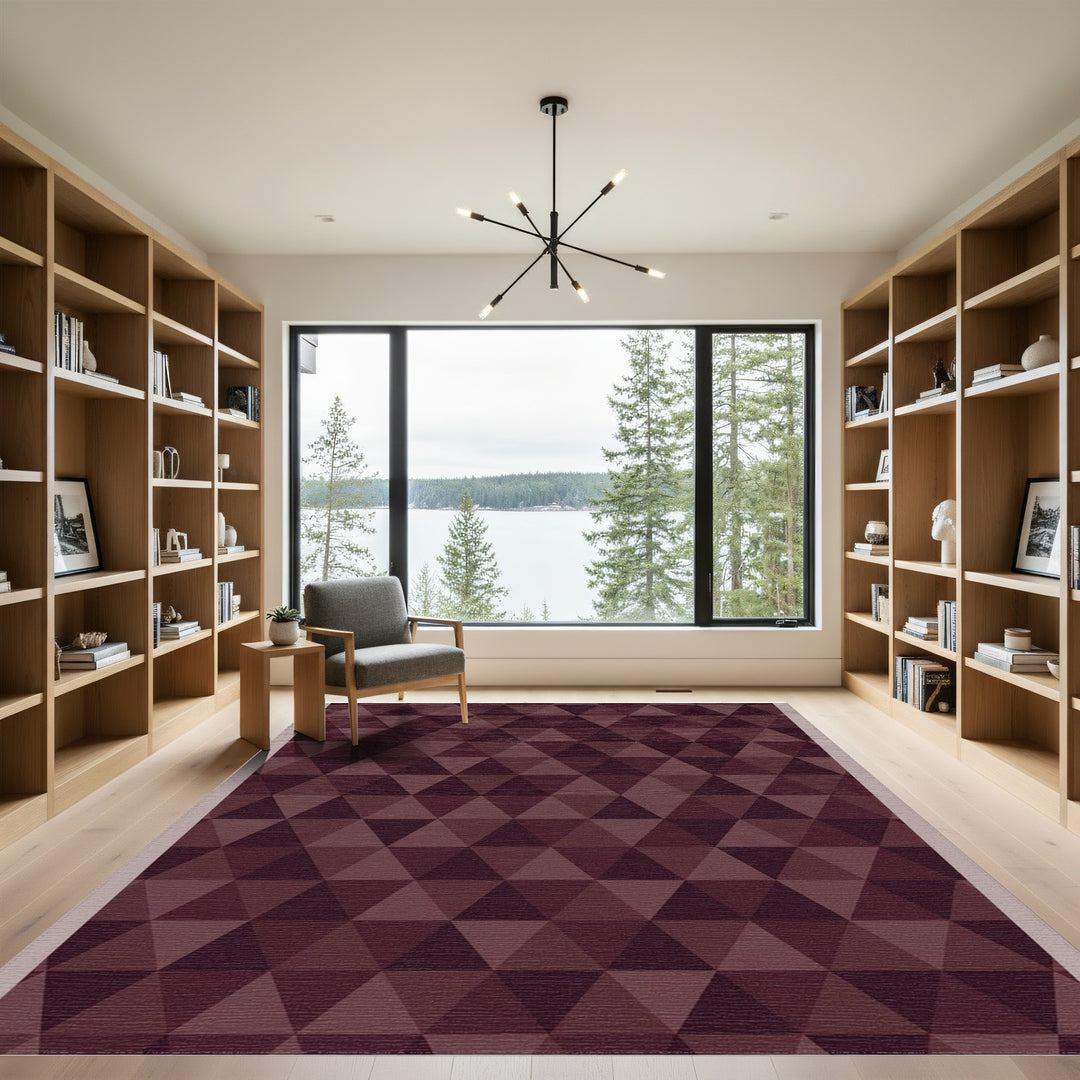 Dusky Rose Geometric Hexagon Rug
