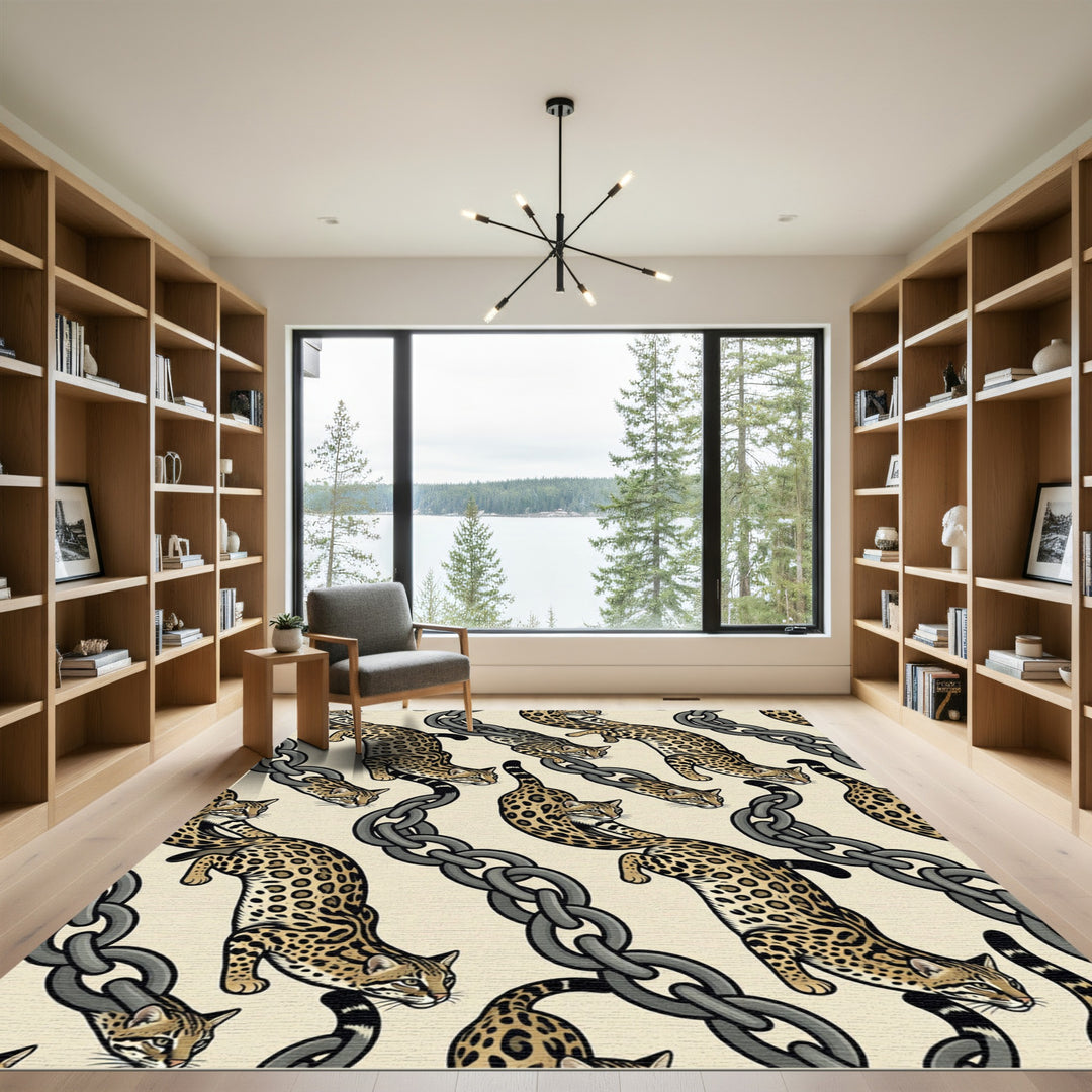 Ocelot Chain Artistic Illustration Rug