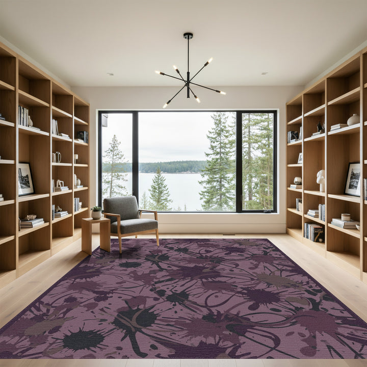 Dusty Plum Splatter abstract Art Rug