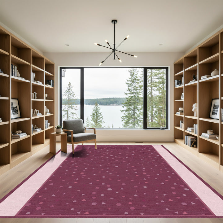Deep Plum Scattered Shapes Rug