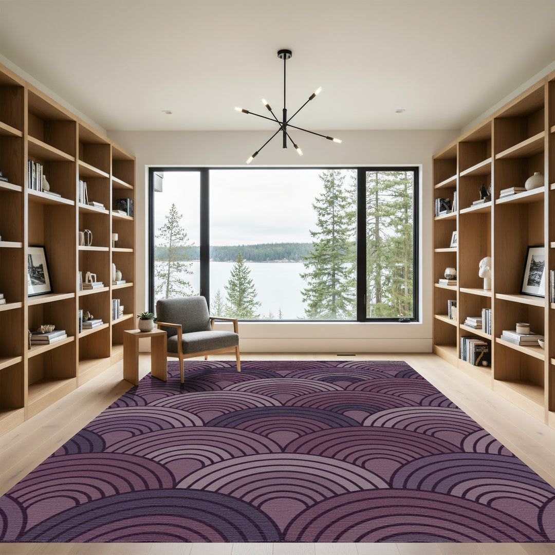 Plum Aura Scale Arch Rug