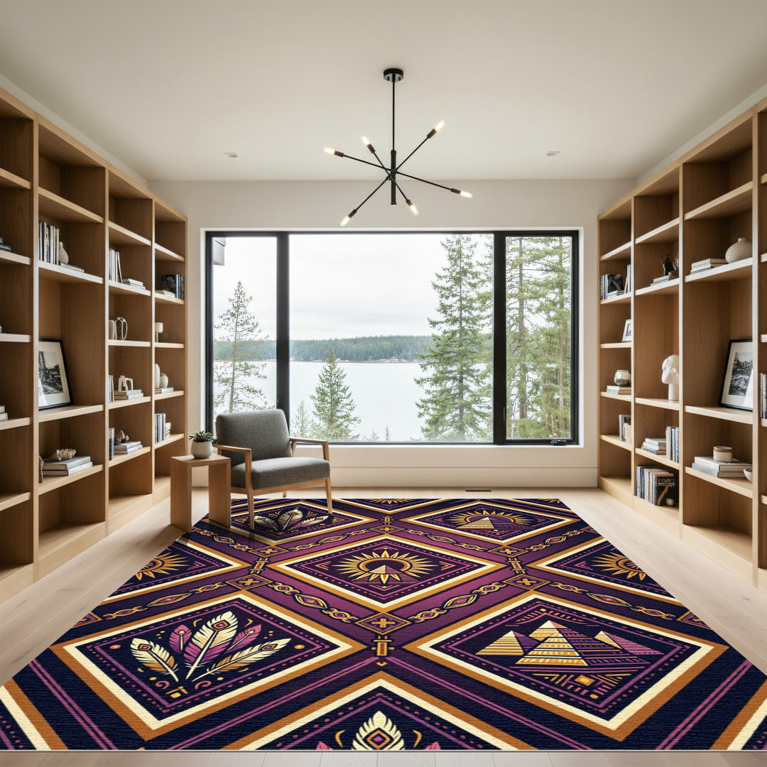 Ancient Egyptian Pyramid Jewel Tones Rug