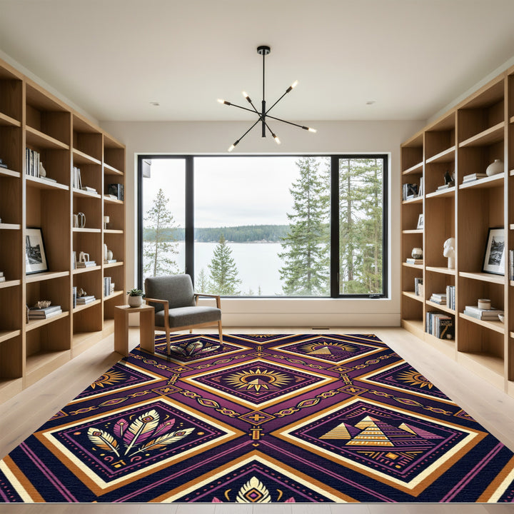 Ancient Egyptian Pyramid Jewel Tones Rug