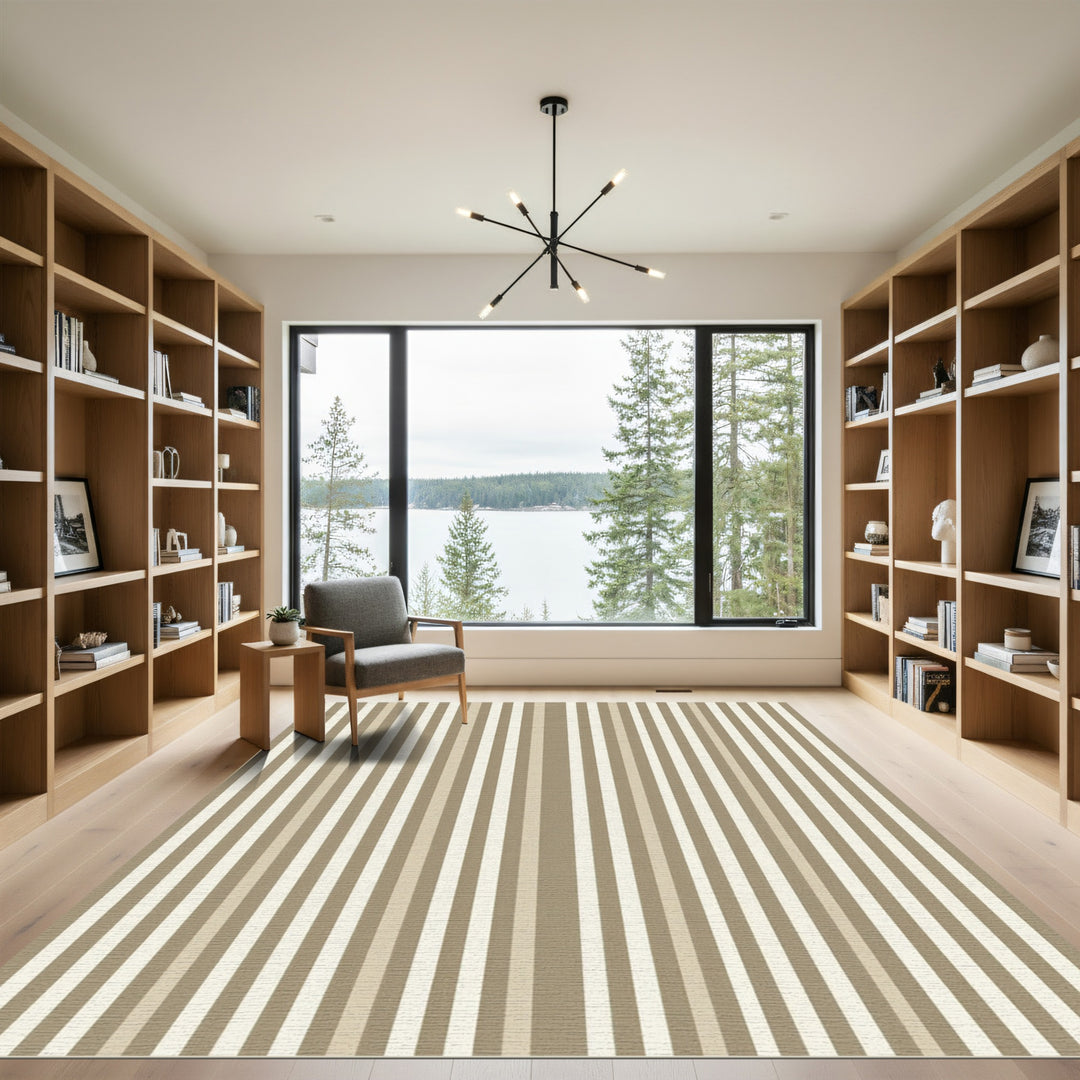 Neutral Stripe Accent Rug