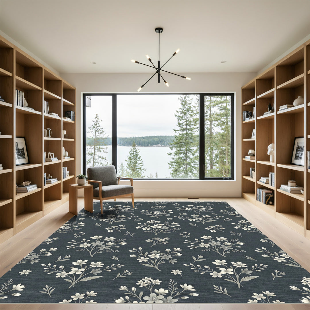 Vintage Beige Floral Meadow Rug