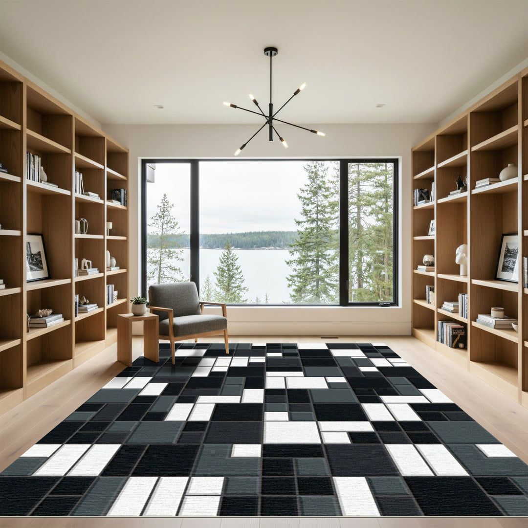 Monochromatic Geometric Grid Rug