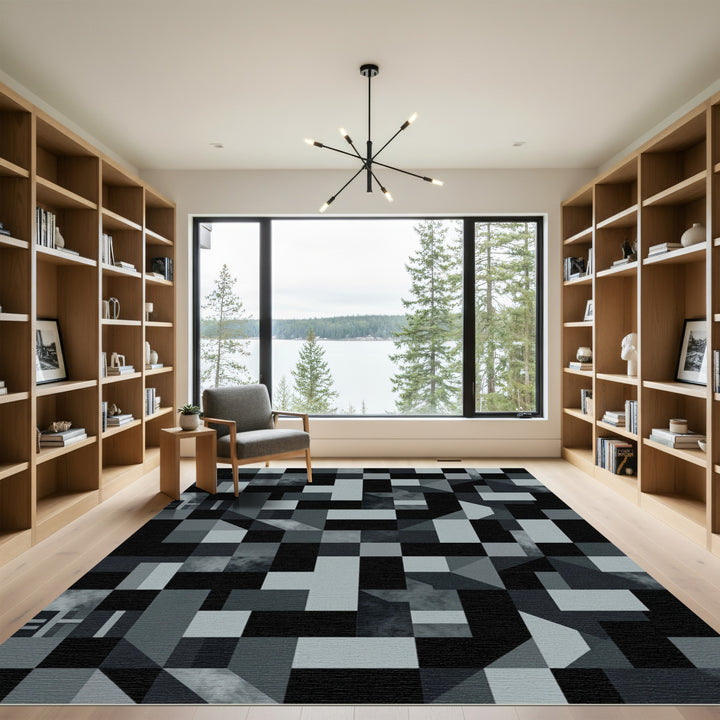 Monochromatic Geometric Contrast Rug