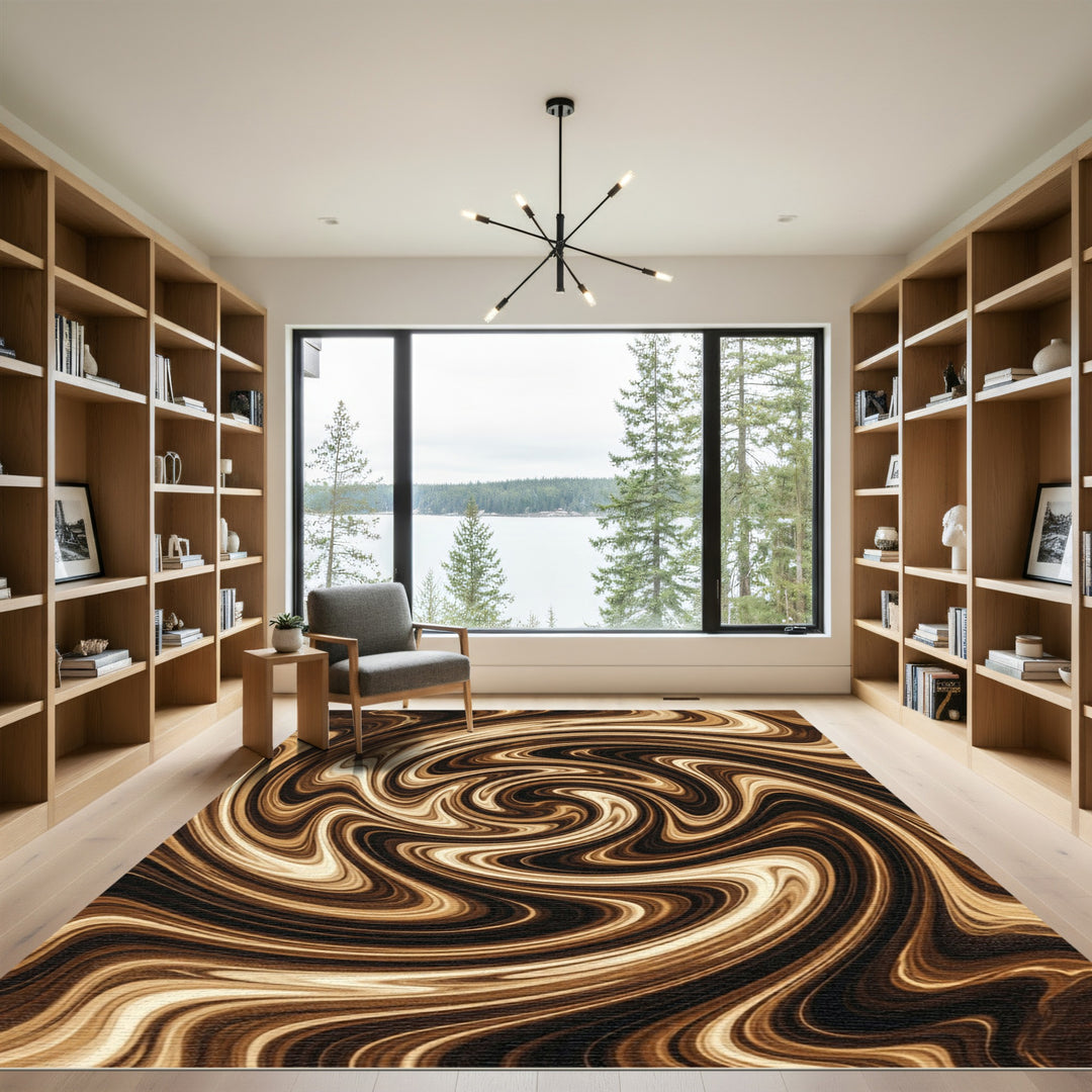 Earthy Swirl Marble Swirl Rug