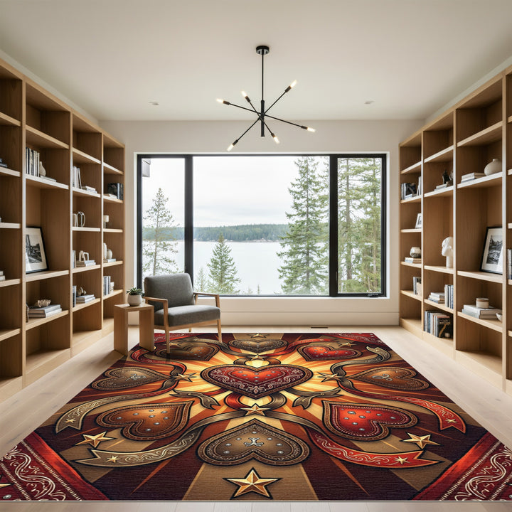 Ornate Hearts and Stars with Ribbons Rug