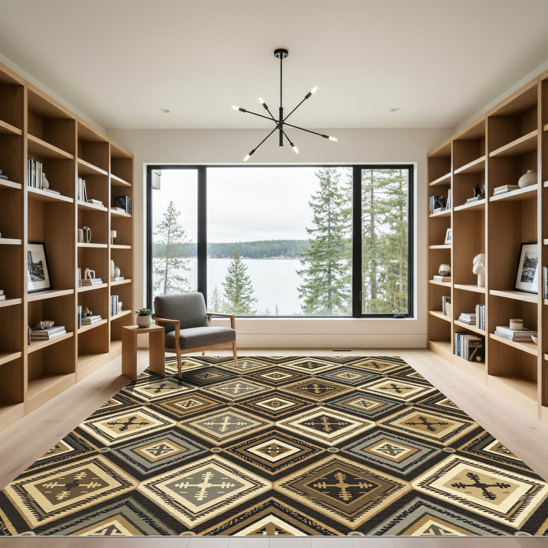 Geometric Diamond Ethnic Ornament Rug