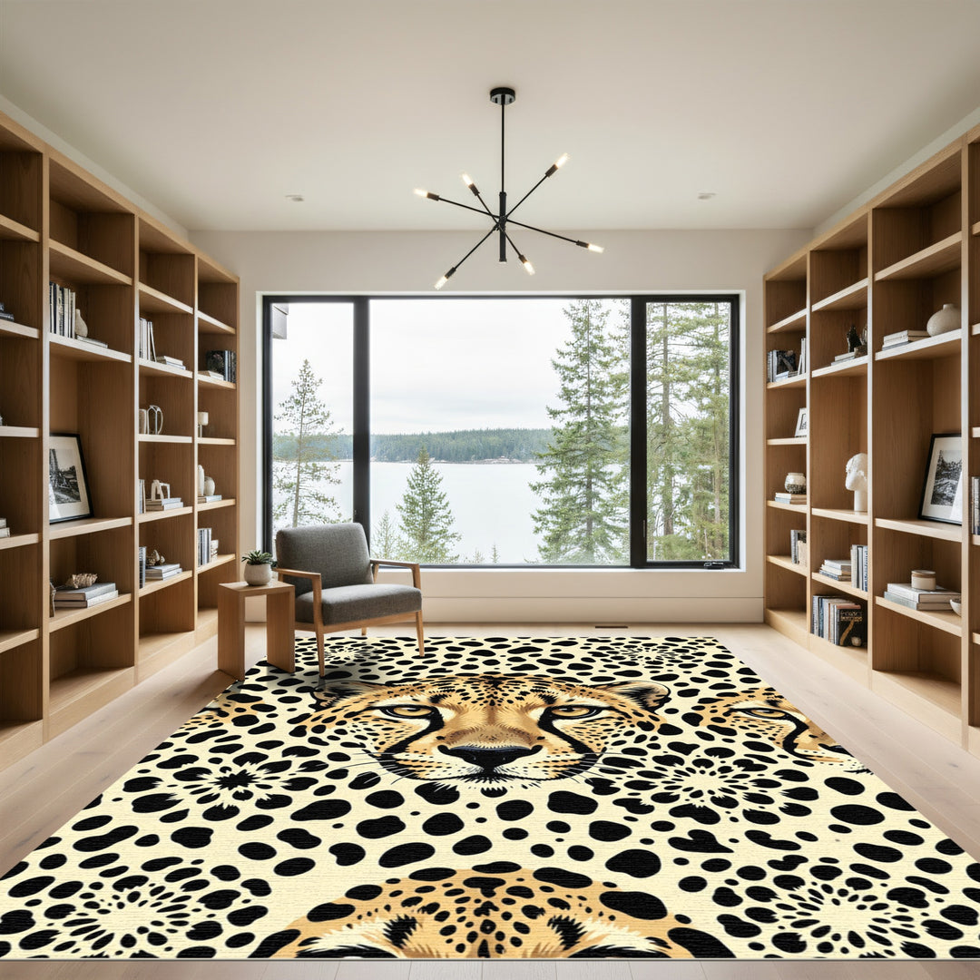 Cheetah Spots and Floral Swirl Rug