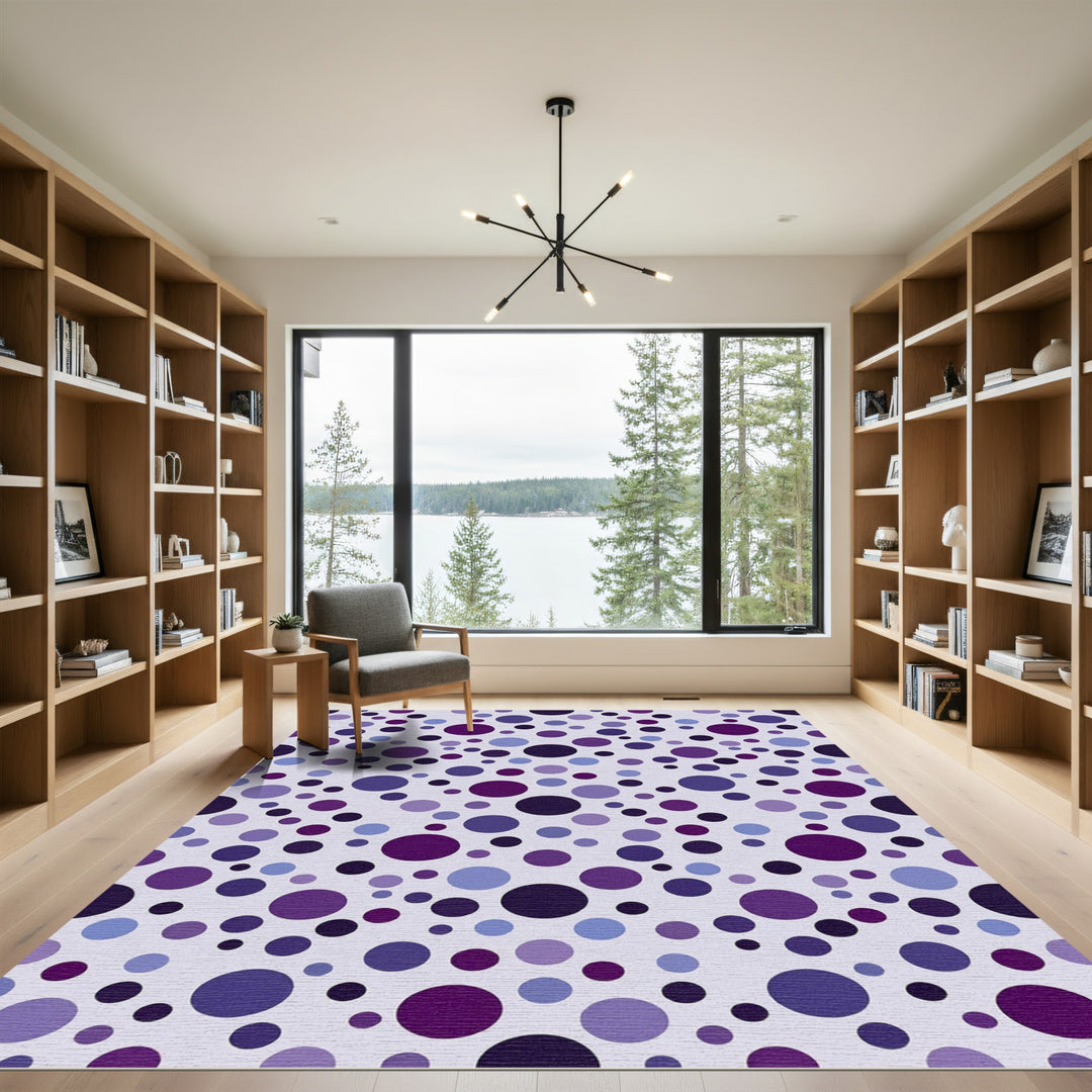 Purple Polka Dot Circles Rug