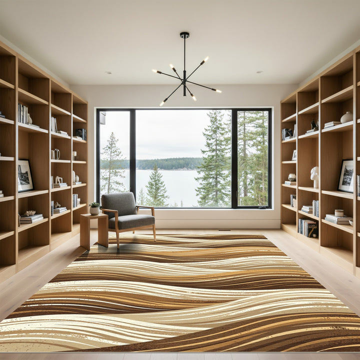 Rich Earthy Stripes Flow Rug