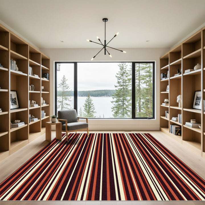 Warm Sunset Vertical Stripe Rug