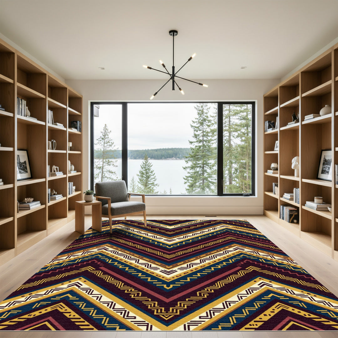 Bold Ethnic Chevron Accents Rug