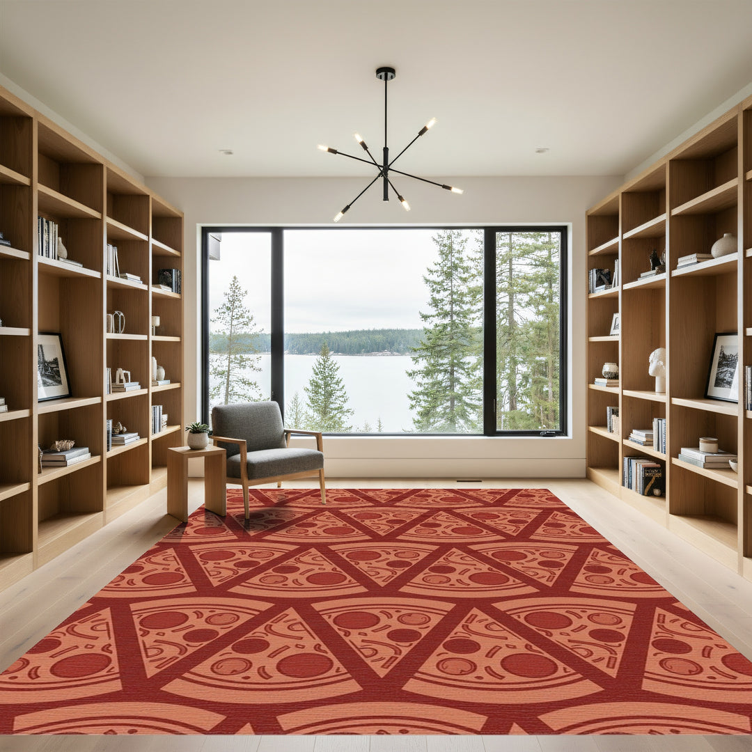 Terracotta Pepperoni Pizza Trio Rug