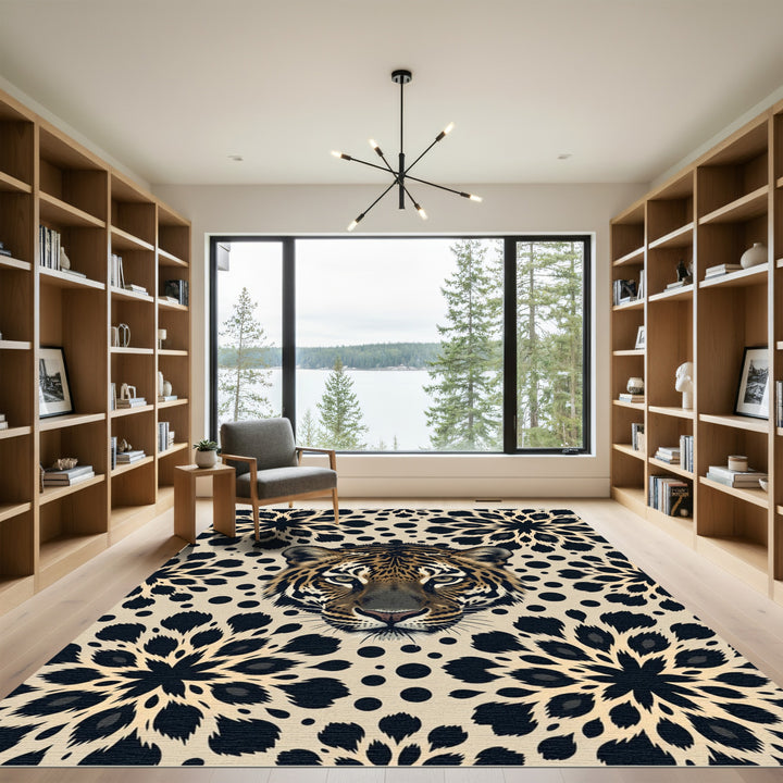 Jaguar Face Boho Mandala Rug