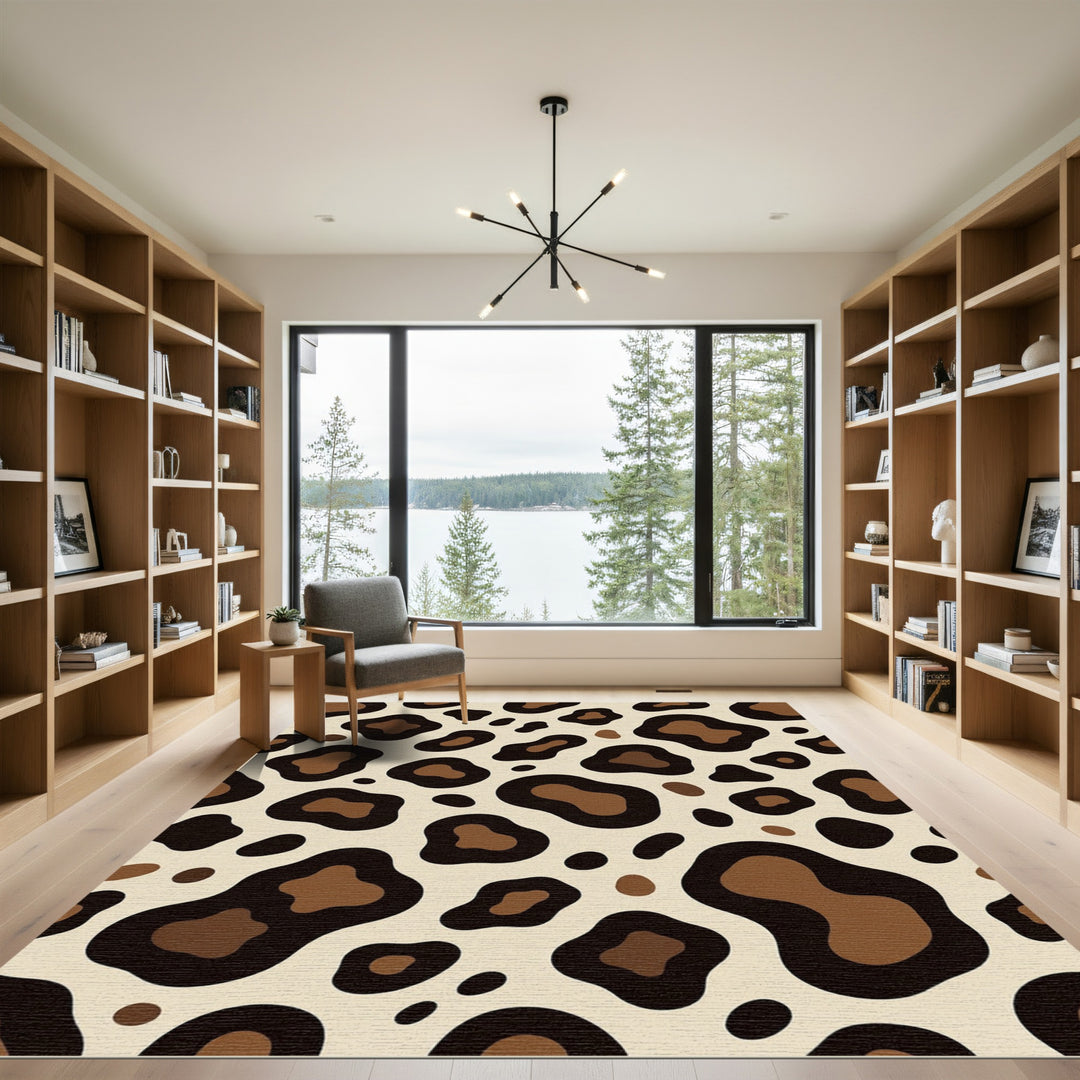 Cheetah Spots Cream Brown Rug