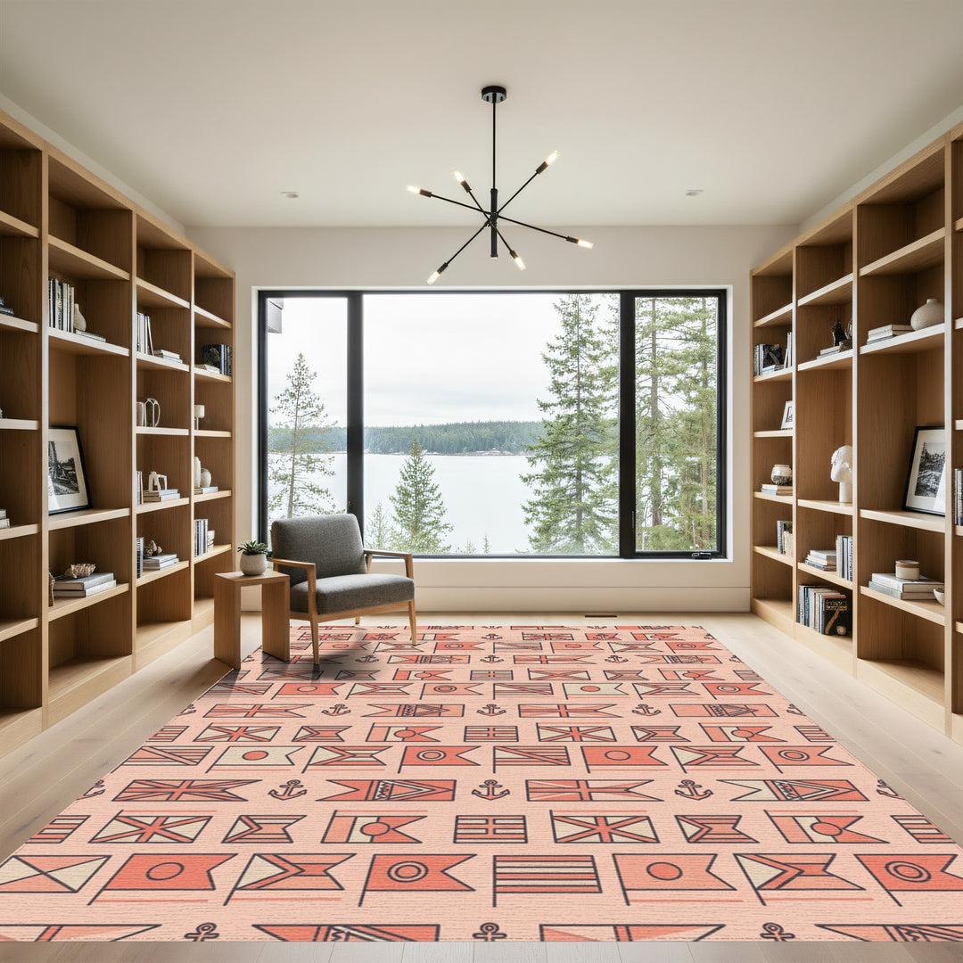 Nautical Flag Combination Peach Rug