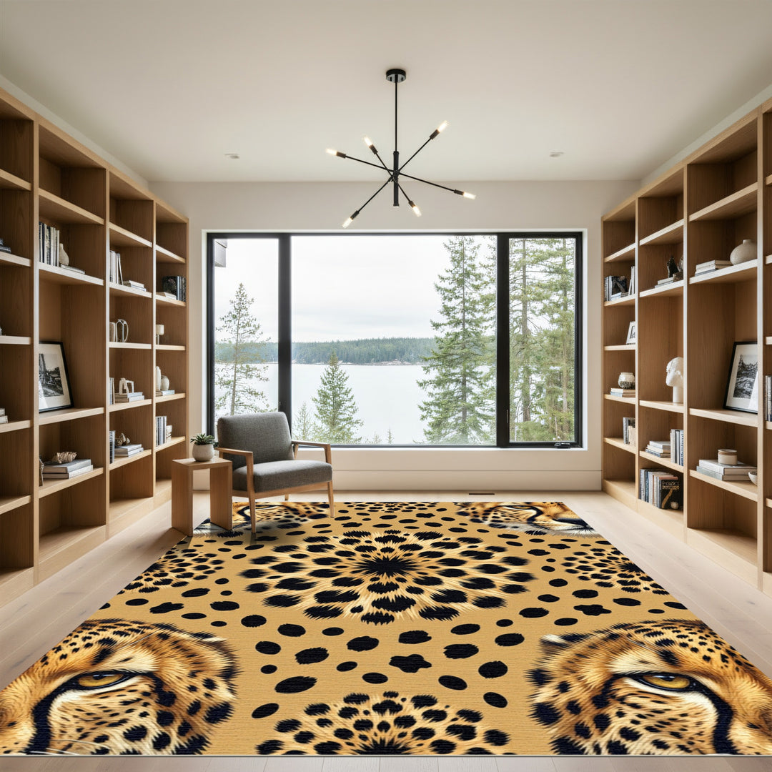 Golden Cheetah Spot Medallion Rug