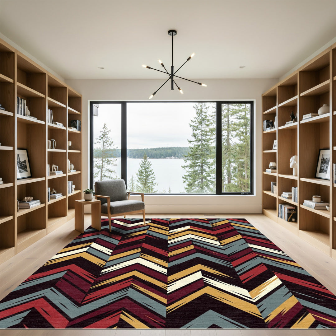 Abstract Chevron Colorful Rug