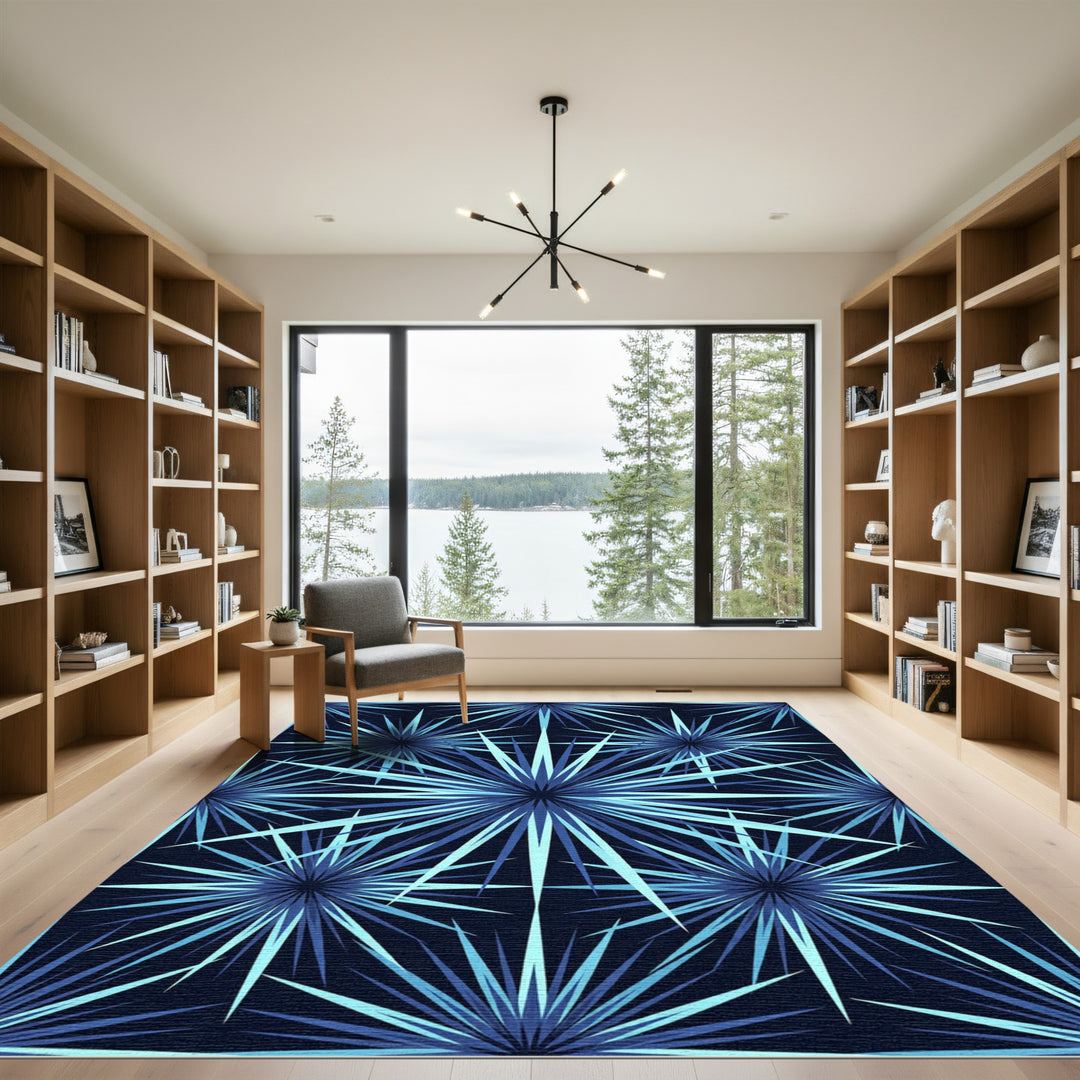 Deep Blue Starburst Radiance Rug