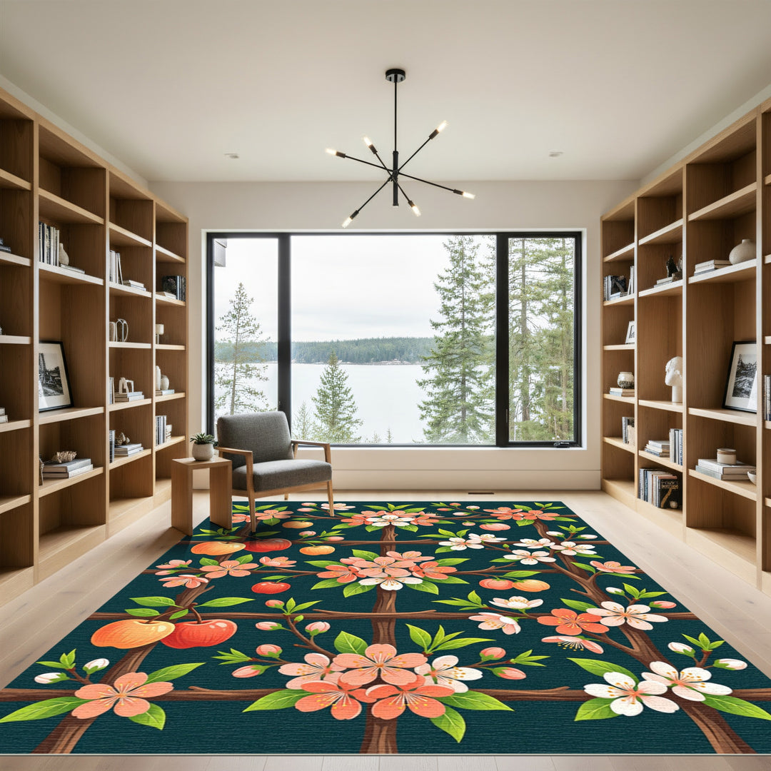 Coral Blossom And Apple Tree Rug