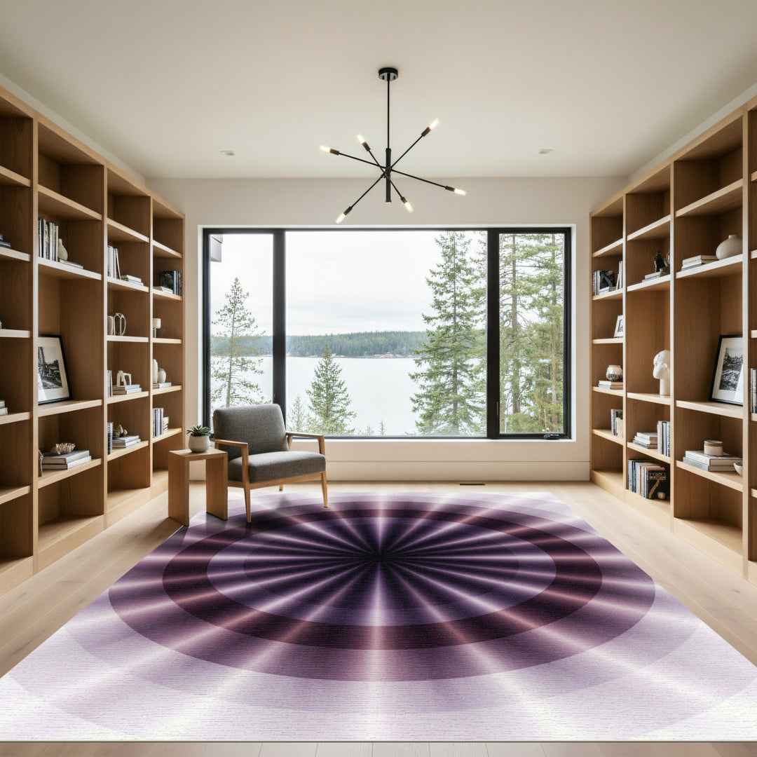 Plum Purple Radial Burst Rug
