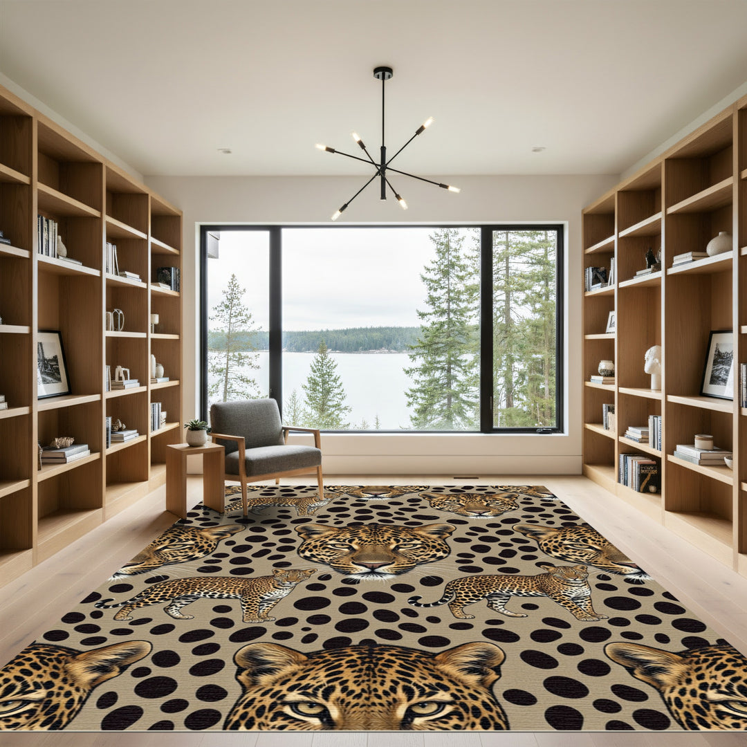 Leopard Spot Animal Print Portrait Rug