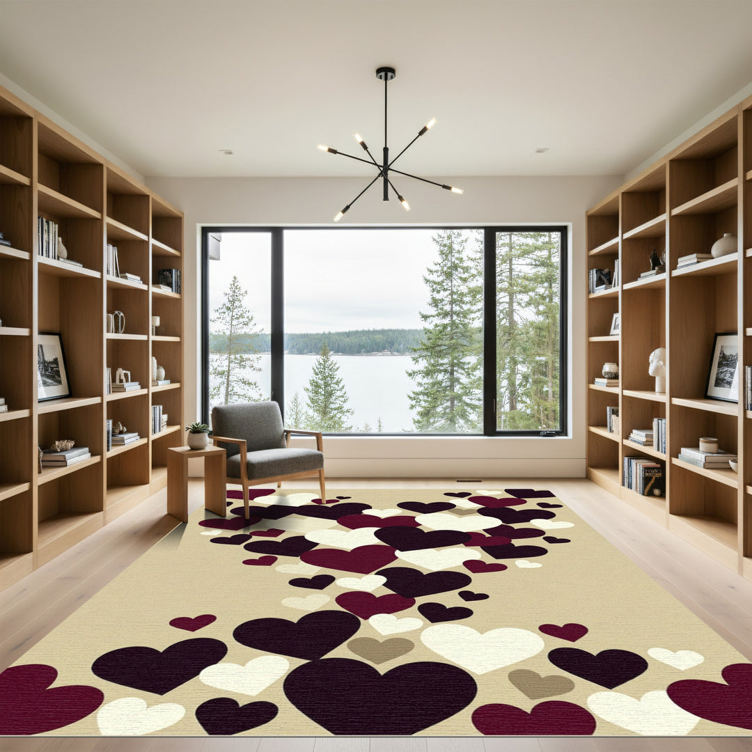 Abstract Hearts Pattern Rug