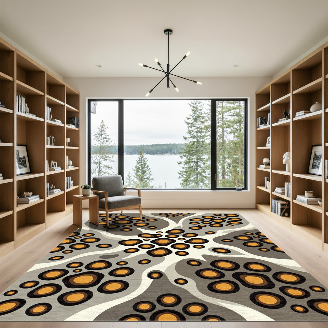 Brown Orange Organic Spots Rug