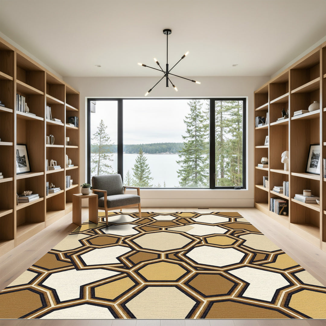 Geometric Honeycomb Gradient Rug