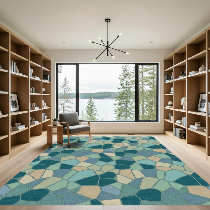 Oceanic Geode Irregular Tessellation Rug