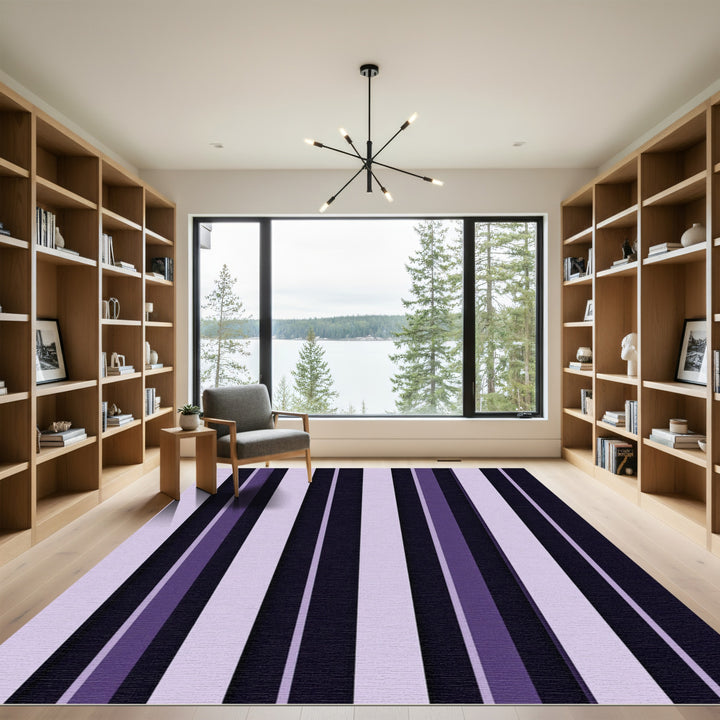 Deep Violet Vertical Stripe Rug