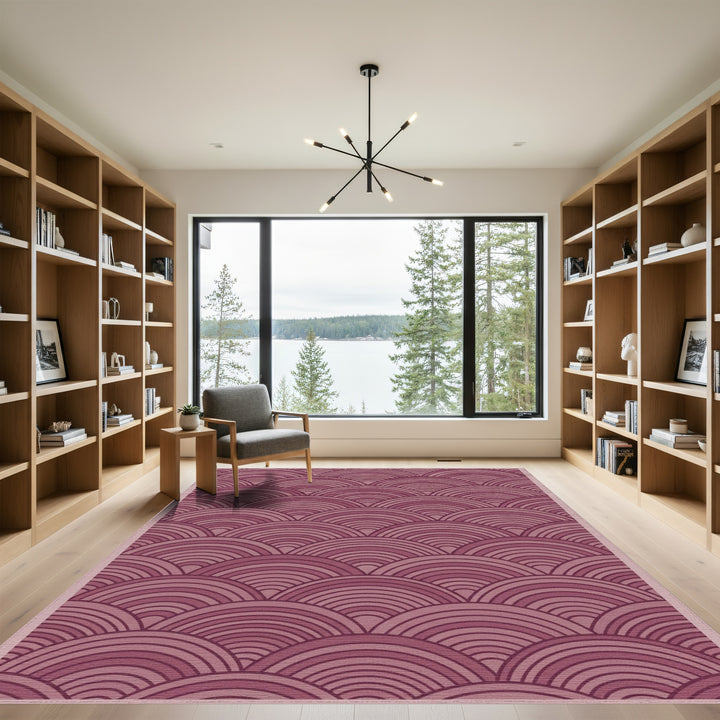 Mauve Scalloped Shell Arrangement Rug