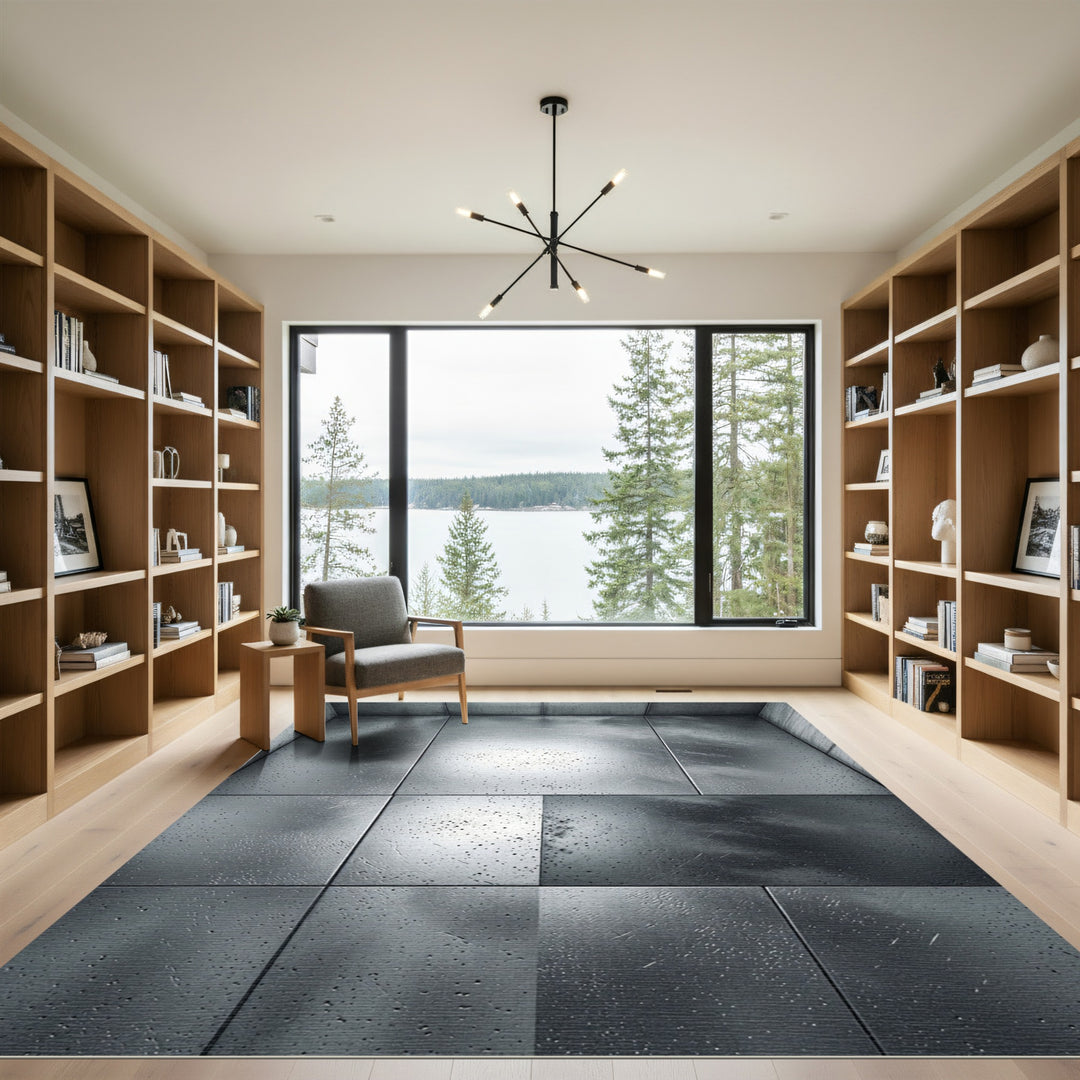 Industrial Metal Concrete Grain Rug