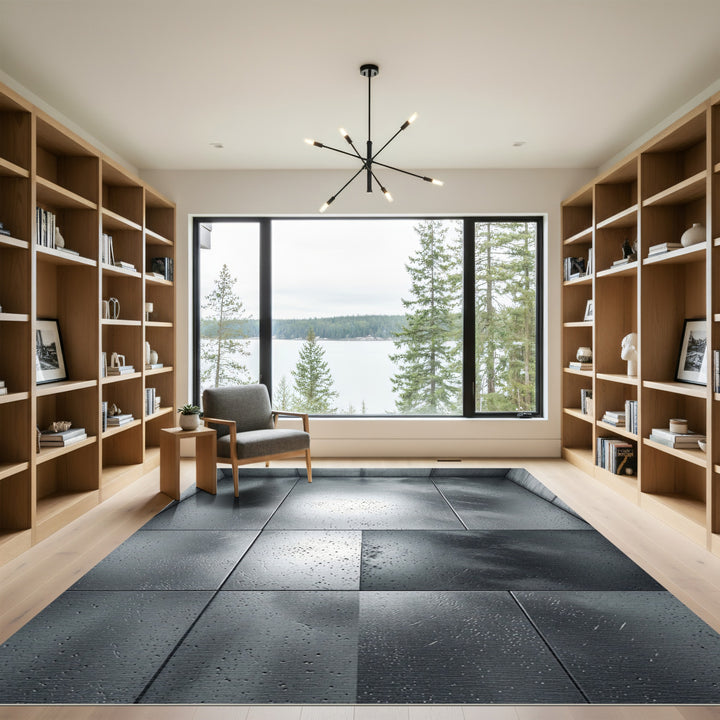 Industrial Metal Concrete Grain Rug