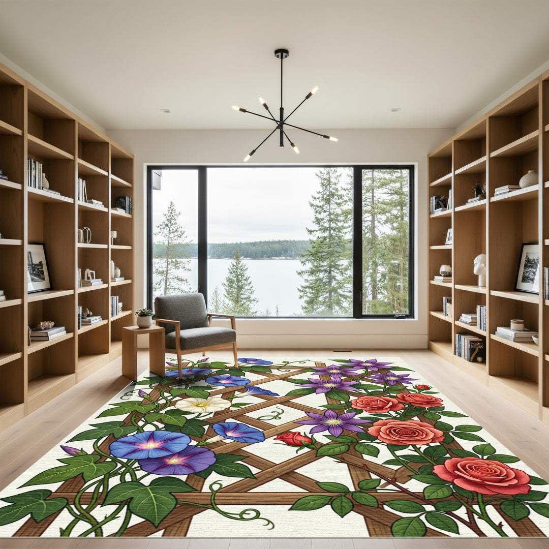 Vine floral trellis garden bloom Rug