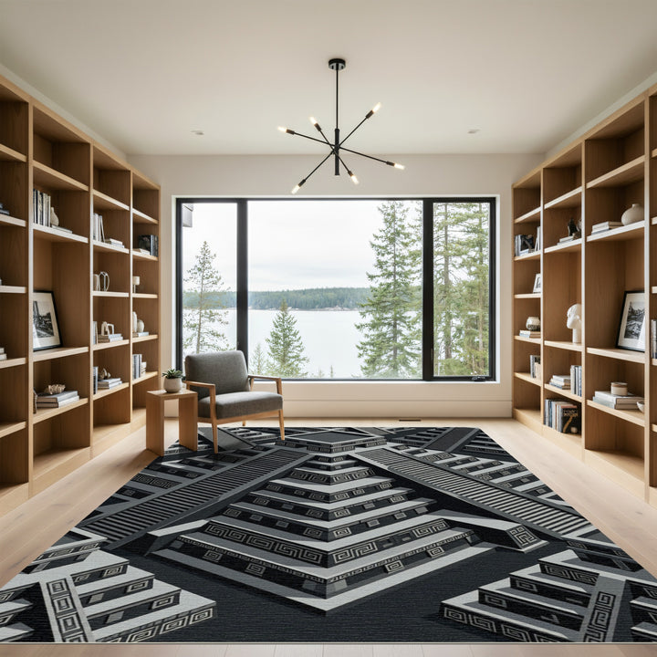 Monochromatic Geometric Aztec Rug