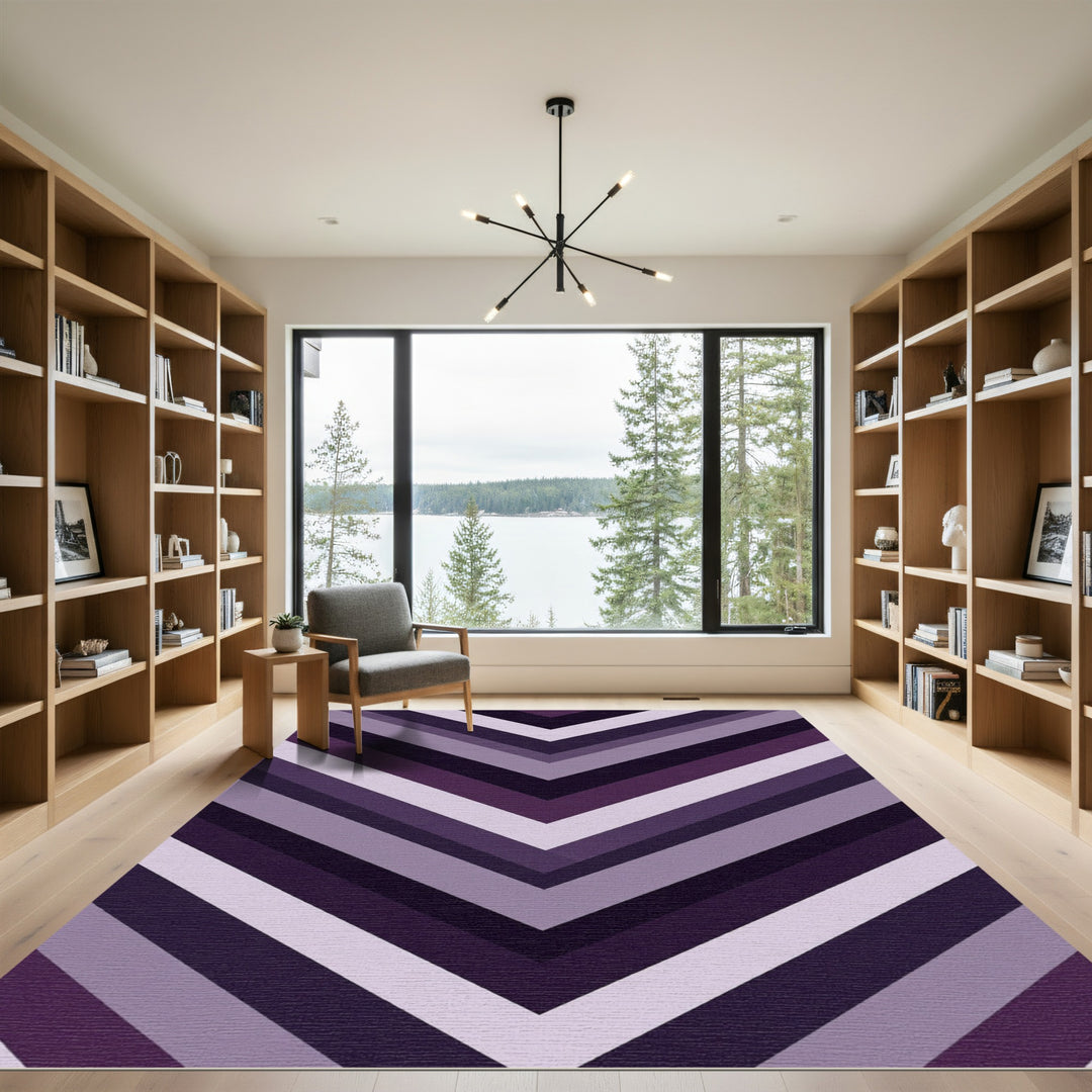 Deep Plum Chevron Arrows Rug