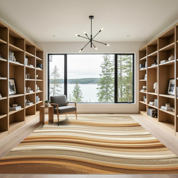 Sandy Beach Layered Wave Rug