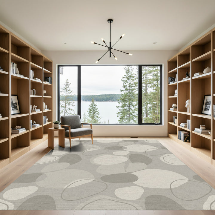 Neutral Pebble Organic Overlay Rug