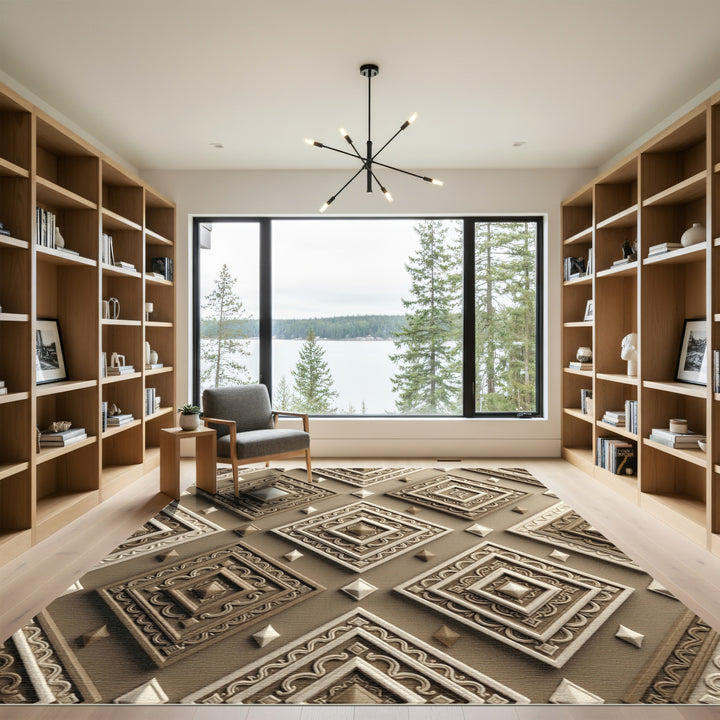 Earthy Toned Diamond Relief Rug