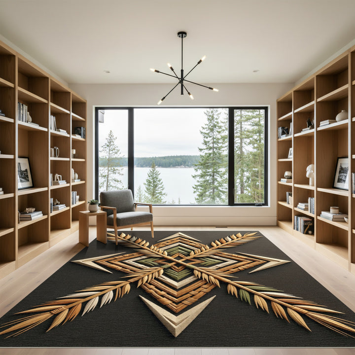 Natural Woven Arrow Starburst Rug