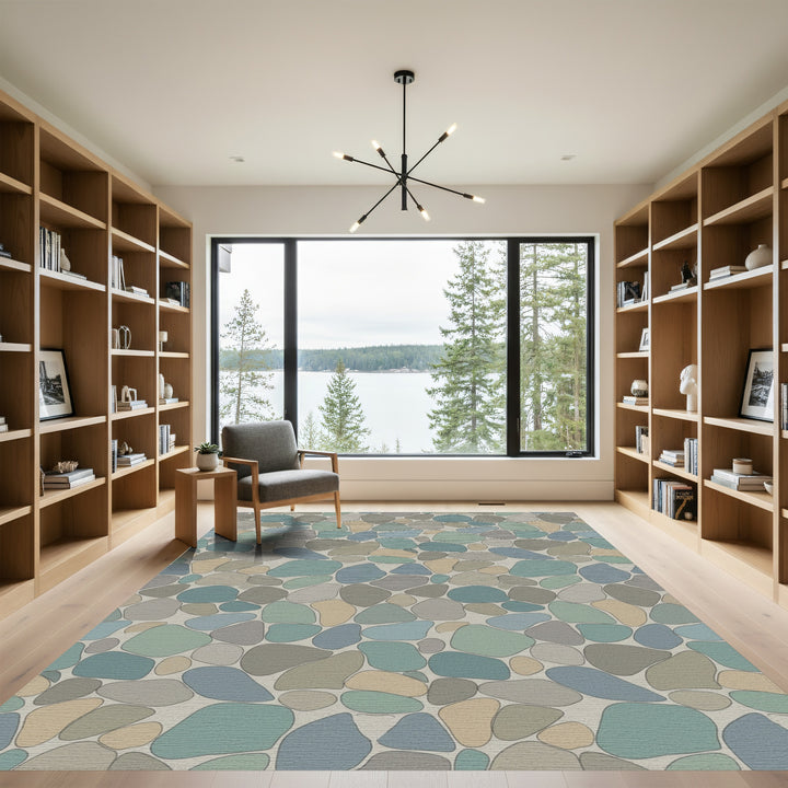 Coastal Pebble Patchwork Arrangement Rug