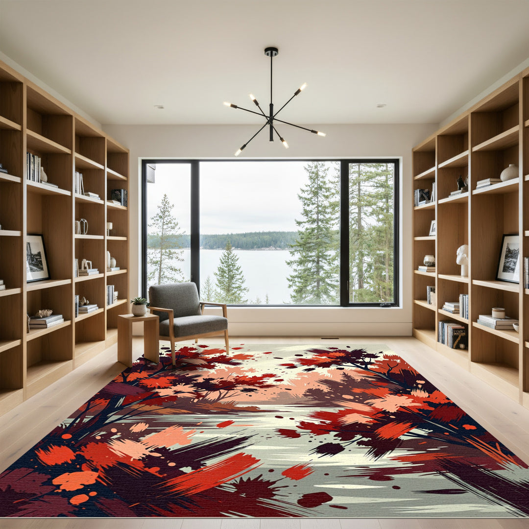 Autumn Splendor Brush Stroke River Rug