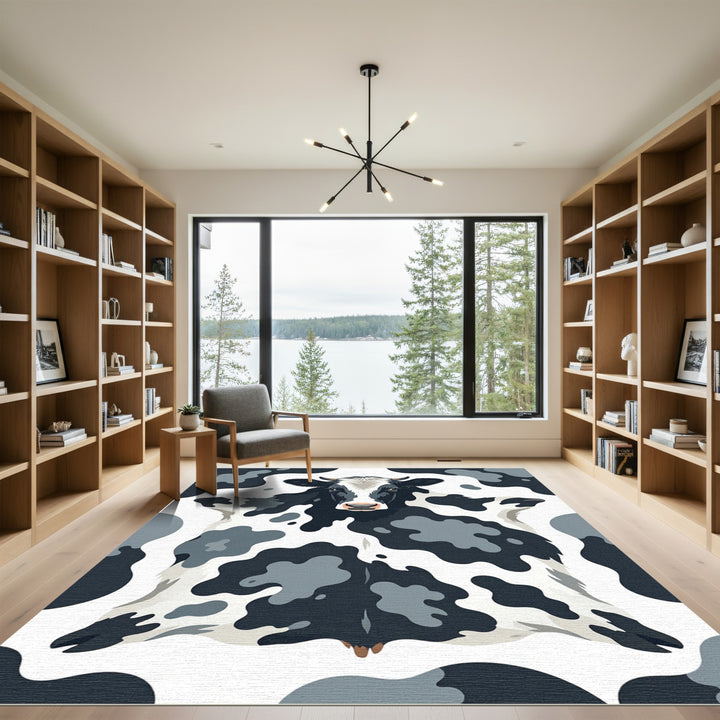 Black White Cow Hide Rug