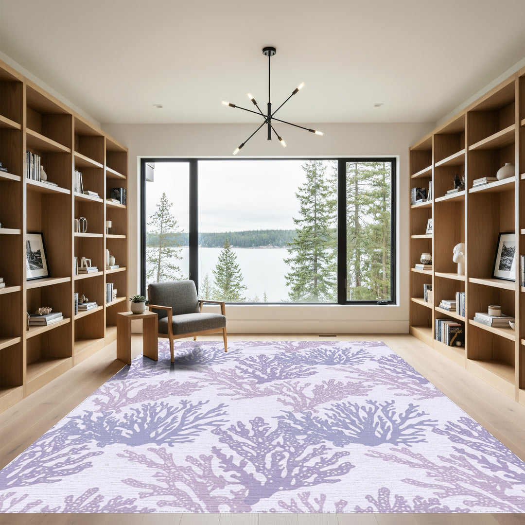 Amethyst Coral Branch Arrangement Rug